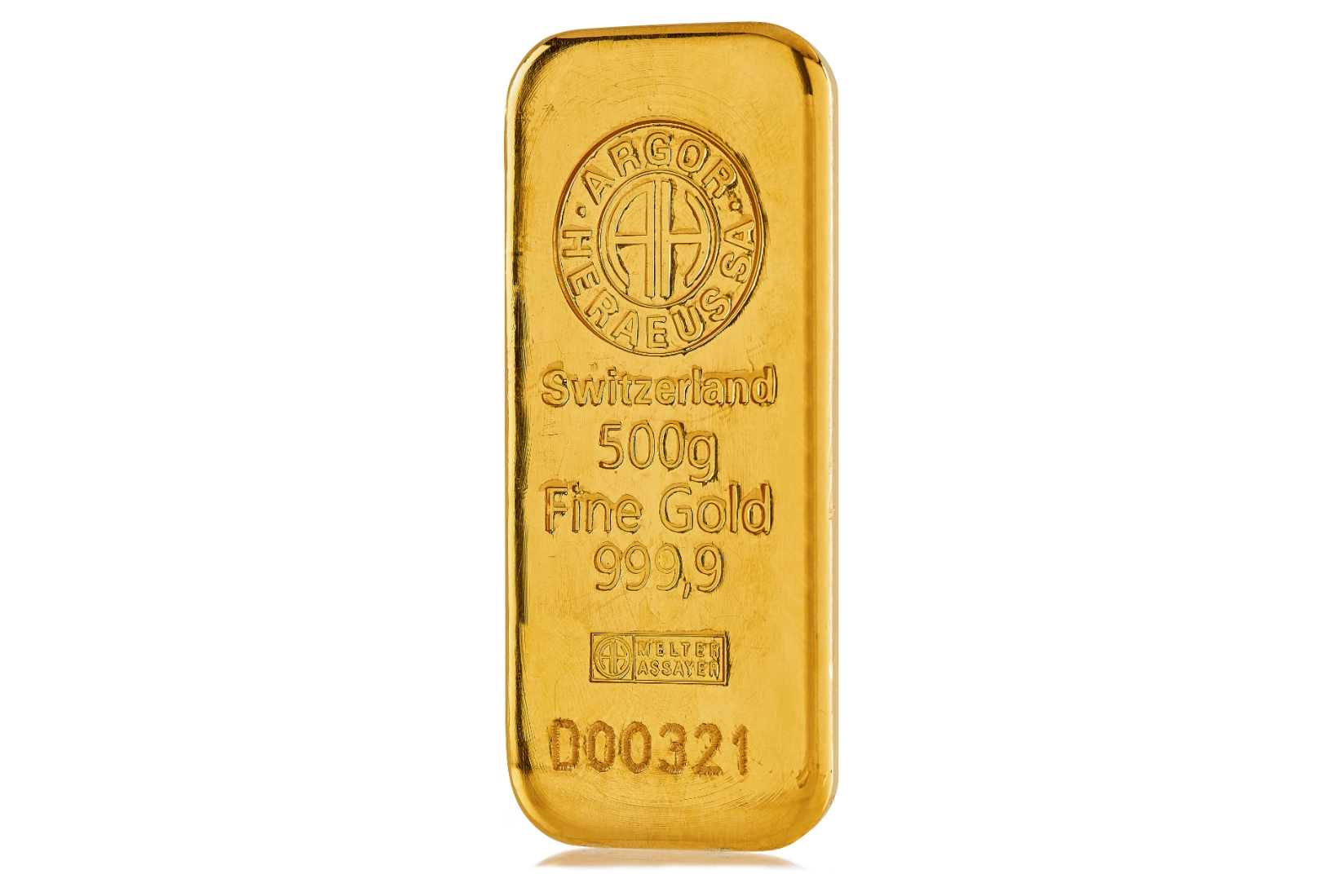 Lingot d'or 500 g — fonderie Argor-Heraeus